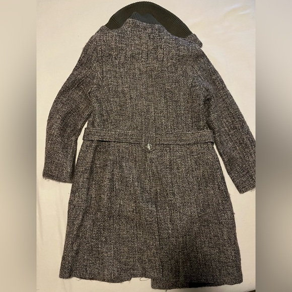Grey tweed Calvin Klein wrap coat. Size 8. - Picture 2 of 3